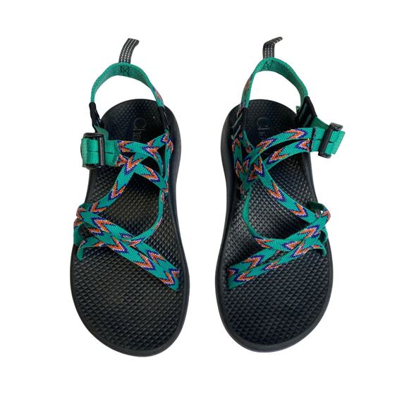 Chaco ZX1 Ecotread Sports Sandals Kids Size 5 Mint Leaf Green Aztec - Picture 1 of 8